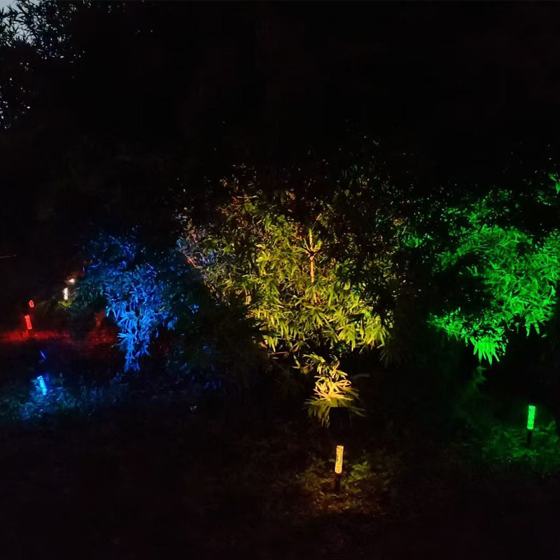 Smiling Shark 7 Colours RGB & Translucent Column 2 LED Beads Outdoor Solar Powered Garden Spotlight -3032