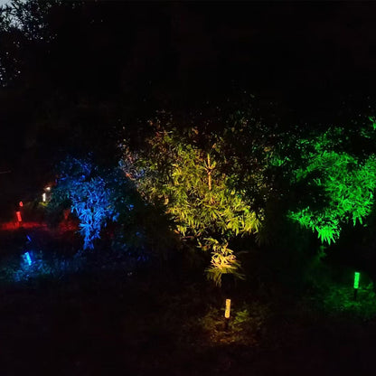 Smiling Shark 7 Colours RGB & Translucent Column 2 LED Beads Outdoor Solar Powered Garden Spotlight -3032
