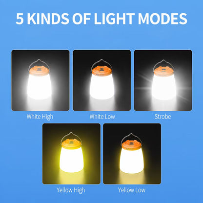 Smiling Shark Ly-8288c Super Bright COB Flood  LED Camping Lantern  , 5 Modes, Type-C Rechargeable