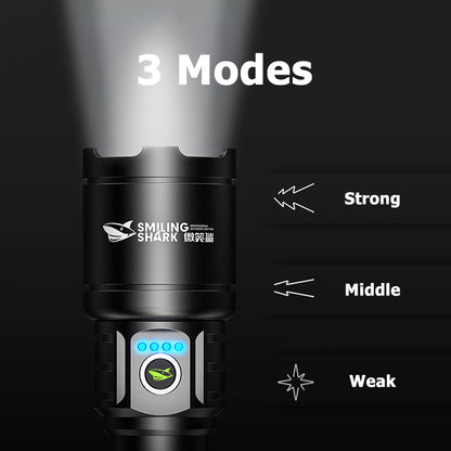 Smiling Shark SD7004 Led Torch Light M77 10000 Lumens 1 Mode USB Rechargeable Zoomable Waterproof
