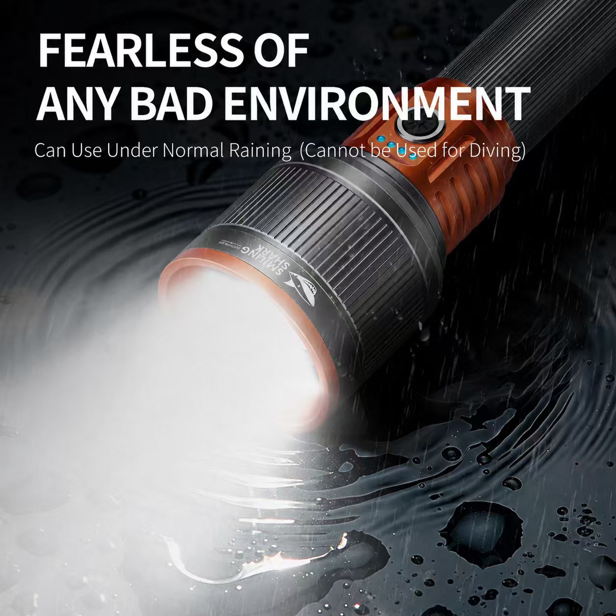 Smiling Shark SD-5410 M80 LED Torch, Zoomable, 5Modes, 5000mAh, Type-C Charge, Power Display