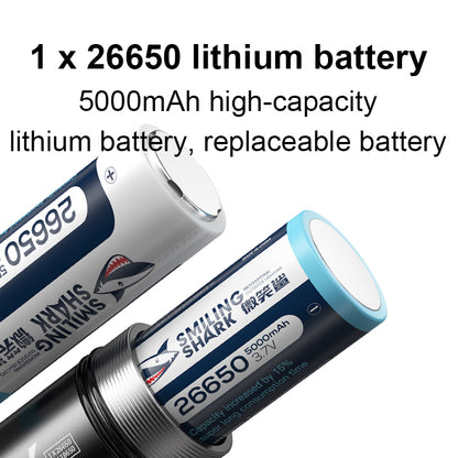 Smiling Shark SD-Q35 Super Bright 6000LM Scuba Diving Torch 40M IPX8 Professional Flashlight IPX8 Waterproof 40m Flashlight for Diving