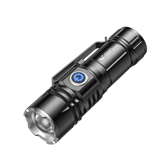 Smiling shark SD5031 Super Bright Portable 6000 Lumens  Flashlight With Clip Type-C Rechargeable 3 Modes Zoomable Waterproof Tail With Magnet