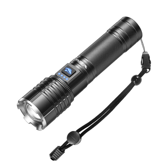 Smiling Shark SD-7131 Super Bright 6000 Lumens Led Torch 4 Modes Type-C Rechargeable Flashlight Lighting Zoomable Waterproof With Power Bank Function