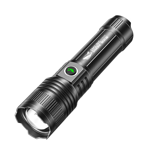 SmilingShark SD-5318 Torch Super Bright M80 10000 Lumens Flashlight Zoomable 5 Modes Type-C Rechargeable Torch Rechargeable Flashlight Water-resistant