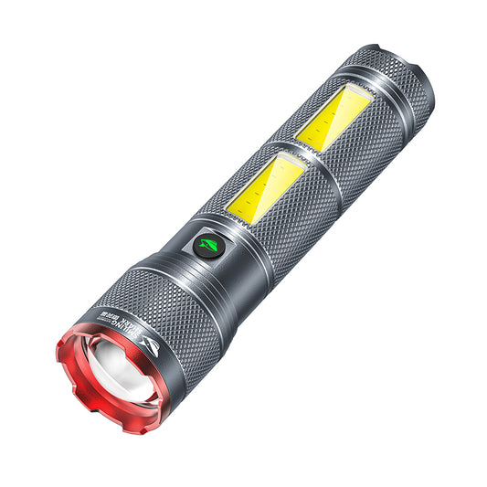 SmilingShark SD5299 Powerful Torch Light Super Bright Heavy Duty M60 6000lm Flashlight with COB Floodlight Zoomable 3Modes Type-C Rechargeable Waterproof for Camping Hiking Work