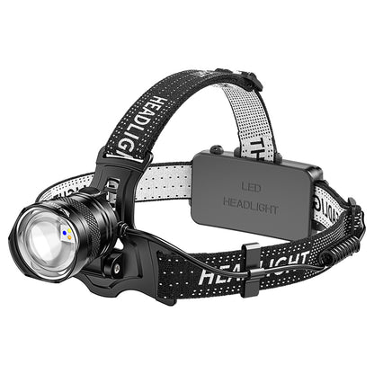 Smiling Shark 6000LM LED Headlamp 3-Color White/Yellow/Blue Modes Rechargeable Zoom Headlight-0157C