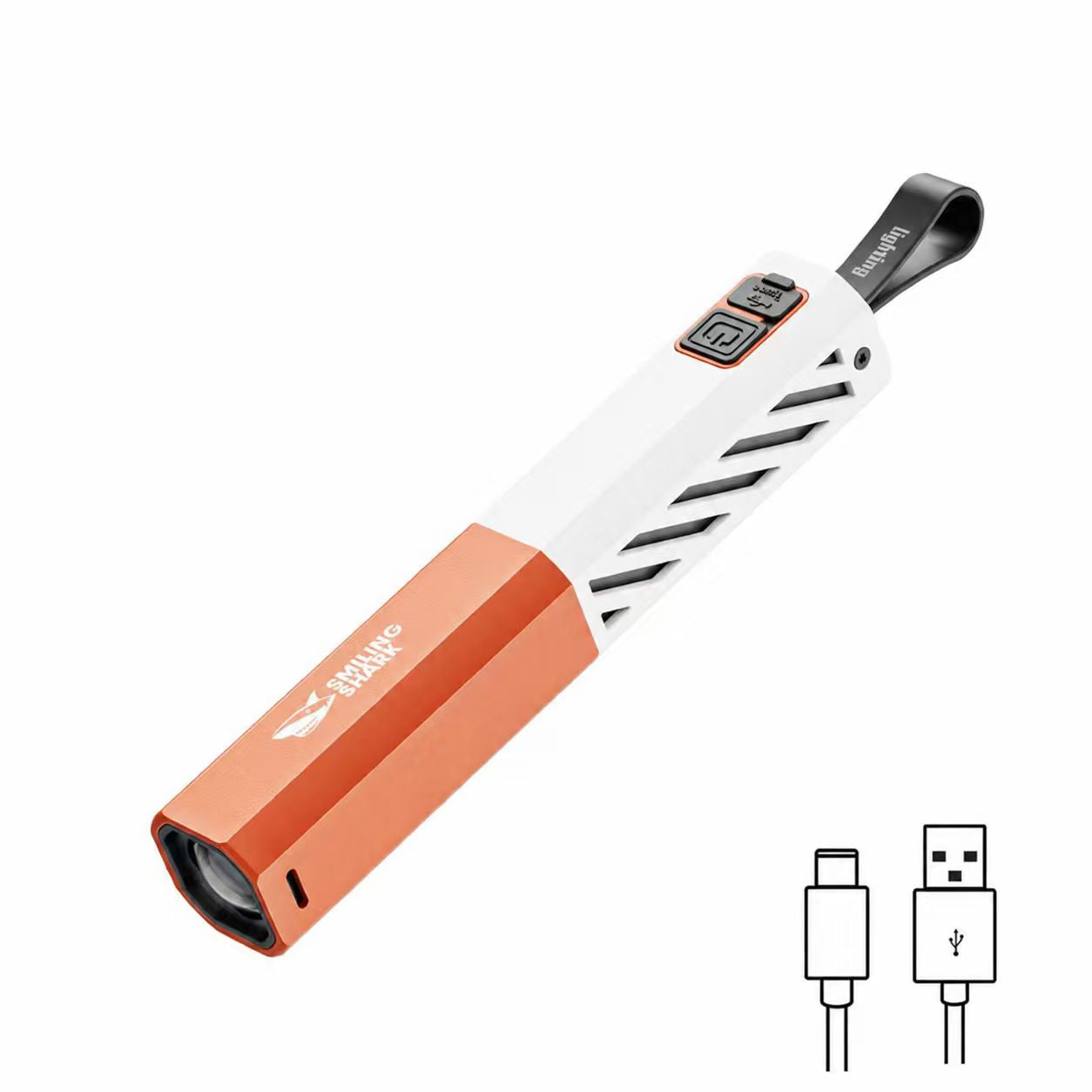 Smiling Shark sd-1020A Super Bright Zoomable Torch 5 Modes, Type-C Fast Charging, 1800mAh Battery
