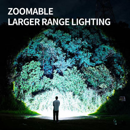 Smiling Shark SD-5410 M80 LED Torch, Zoomable, 5Modes, 5000mAh, Type-C Charge, Power Display