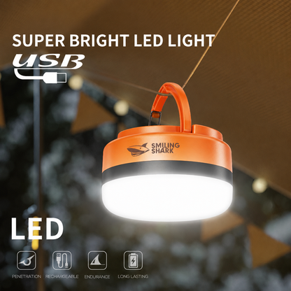 Smiling Shark 8308 Rechargeable Magnetic Camping Light Type-C , 3 Modes, Hook,Camping Lamp