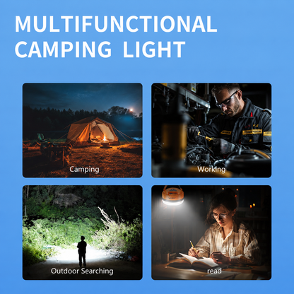 Smiling Shark 8308 Rechargeable Magnetic Camping Light Type-C , 3 Modes, Hook,Camping Lamp