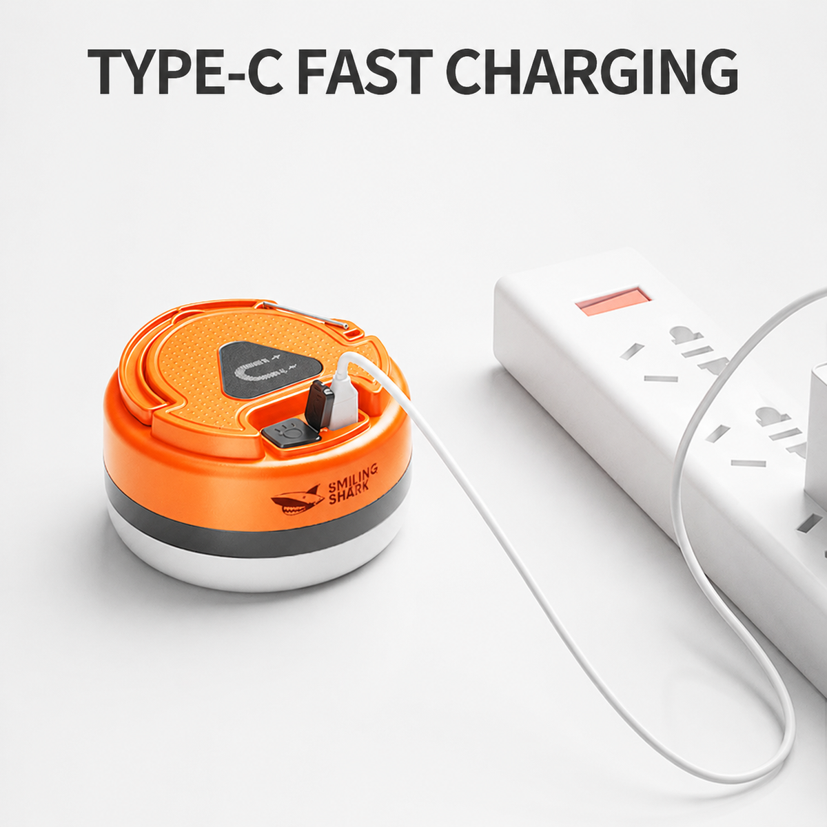 Smiling Shark 8308 Rechargeable Magnetic Camping Light Type-C , 3 Modes, Hook,Camping Lamp