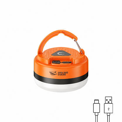 Smiling Shark 8308 Rechargeable Magnetic Camping Light Type-C , 3 Modes, Hook,Camping Lamp