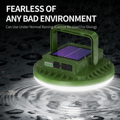Smiling Shark LY-8336 Solar Magnetic Camping Lamp 6000LMS 5 Modes USB-C,, 4800mAh,Stepless Dimming Lantern, Power Display, Waterproof