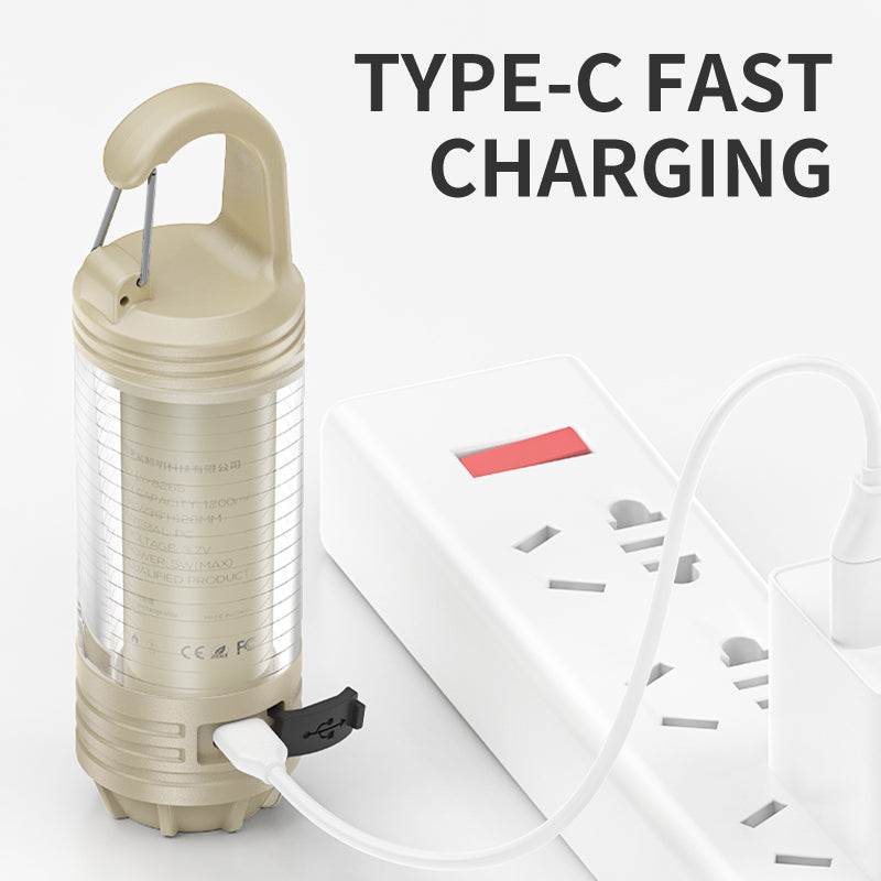 Smiling Shark Ly-8265 Waterproof 6 Modes USB-C Rechargeable LED Camping Light
