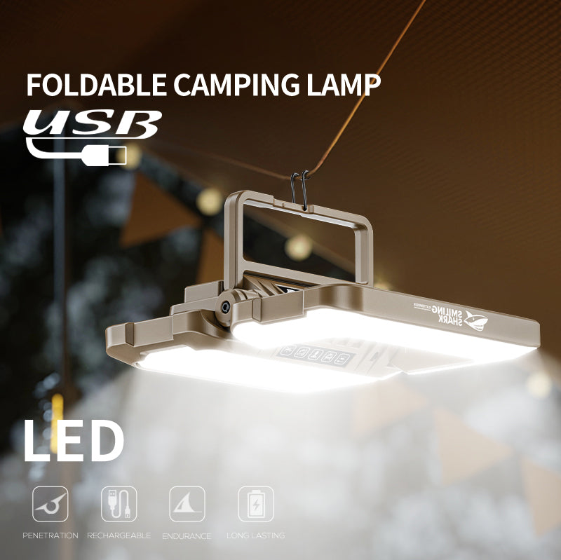 Smiling Shark LY8335 LED Camping Light Dimmable Cordless Foldable With Triple Sources and Hooks