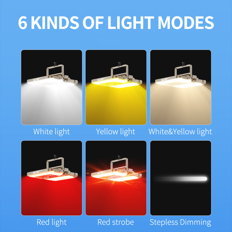 Smiling Shark LY8335 LED Camping Light Dimmable Cordless Foldable With Triple Sources and Hooks