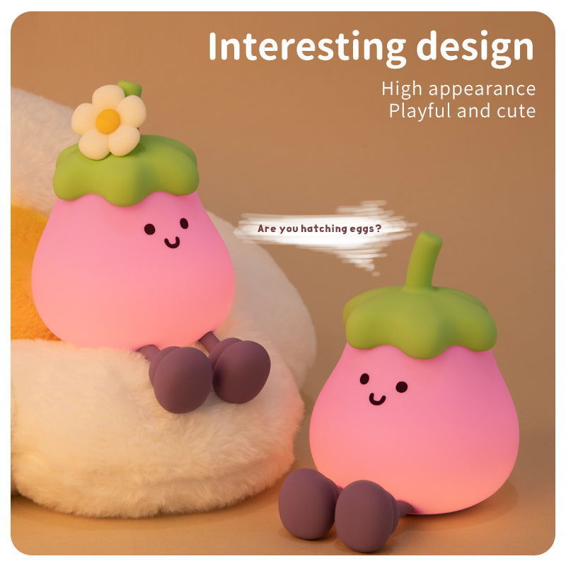 Smiling Baby Eggplant Night Light 3 Modes USB Rechargeable-EP01