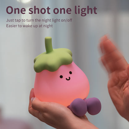 Smiling Baby Eggplant Night Light 3 Modes USB Rechargeable-EP01