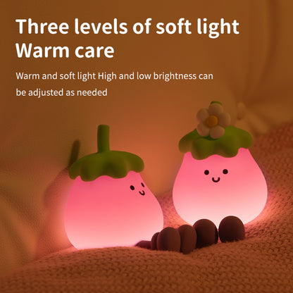 Smiling Baby Eggplant Night Light 3 Modes USB Rechargeable-EP01
