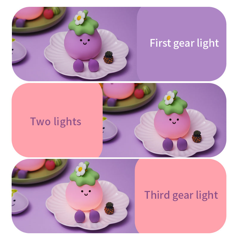 Smiling Baby Eggplant Night Light 3 Modes USB Rechargeable-EP01