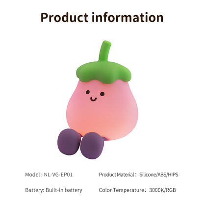 Smiling Baby Eggplant Night Light 3 Modes USB Rechargeable-EP01