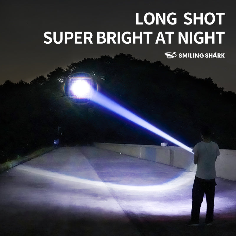 Smiling Shark SD-7100 Flashlight Super Bright 10000 lumens Torches Rechargeable Type-C Usb Rechargeable Zoomable Waterproof With Powerbank Function&nbsp;