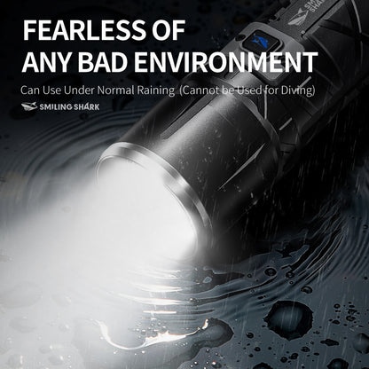 Smiling Shark SD-7100 Flashlight Super Bright 10000 lumens Torches Rechargeable Type-C Usb Rechargeable Zoomable Waterproof With Powerbank Function&nbsp;