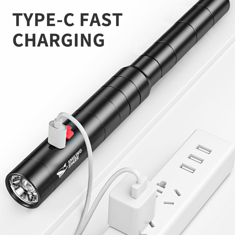 Smiling Shark Self-Defense Torch Arc Electric Shocker Led Flashlight-7159