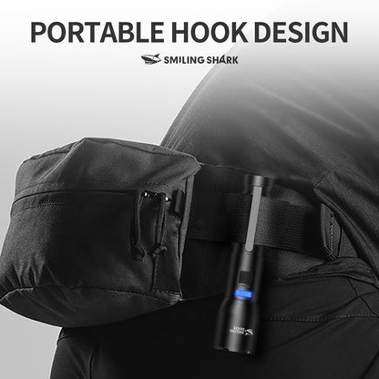 Smiling Shark SD-8107 Super Bright 7000 Lumens Type-C Rechargeable Torch Light Torches Rechargeable Flashlight Lighting 5 Models Zoomable Waterproof