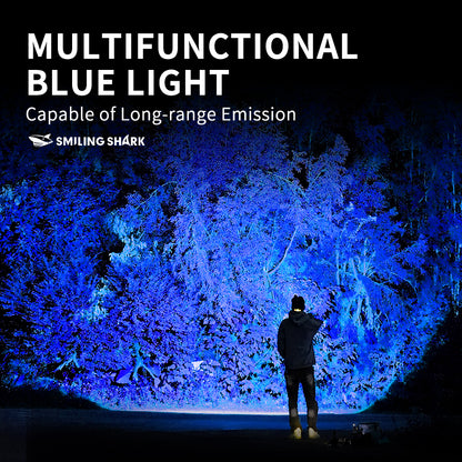 Smiling Shark 6000LM LED Headlamp 3-Color White/Yellow/Blue Modes Rechargeable Zoom Headlight-0157C