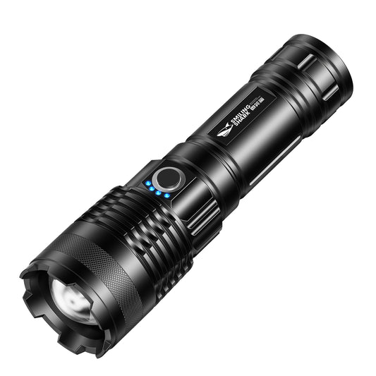Smiling Shark X71 Super Bright 6000LMS Led Torch 5 Modes Type-C Rechargeable Flashlight Lighting Zoomable Waterproof