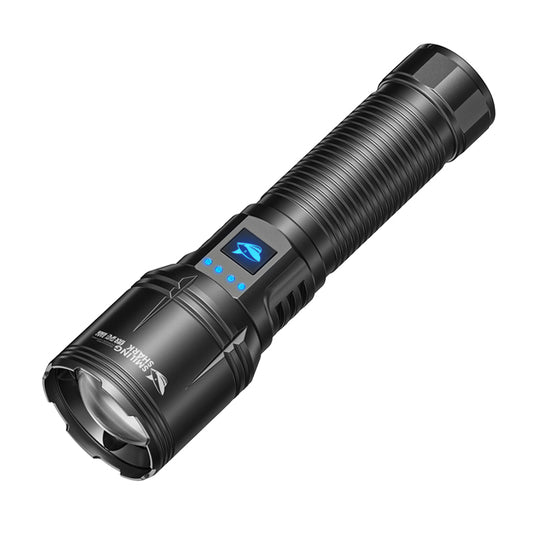 SmilingShark SD7171 Torch light Super Bright M60 6000lm Powerful Flashlight with Power Display 4modes Zoomable Type-C Rechargeable Waterproof for Camping Hiking Household
