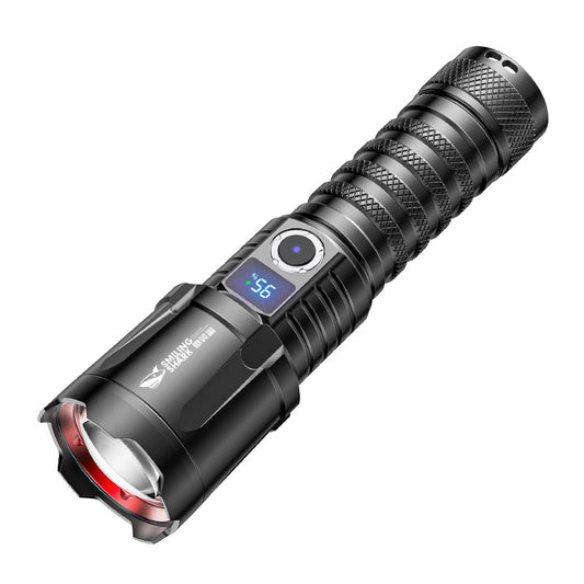 SmilingShark SD7005 Powerful Torch Light Super Bright M80 10000lm Flashlight Zoomable 5modes Type-C Rechargeable with Battery Indicator Waterproof for Camping Hiking Work