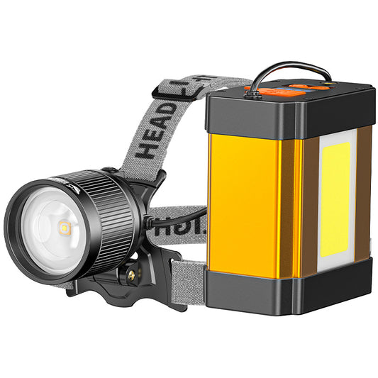 Smiling Shark TD-0262 Super Bright 10000 Lumens LED Rechargeable Headlights COB Floodlight Zoomable Type-C