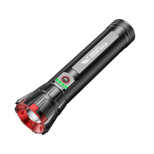 SmilingShark SD5258 LED Torch Light Super Bright Strong Light M80 8400lm Flashlight Zoomable Type-C Rechargeable 5modes Waterproof for Outdoor Camping Hiking Working