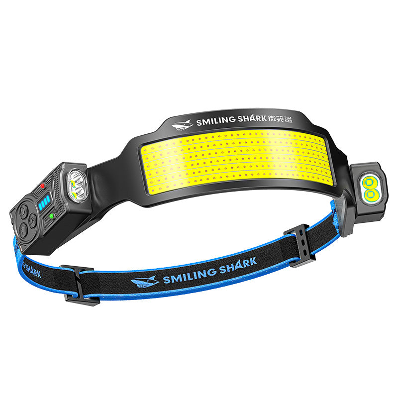 Smiling Shark S-01F Super Bright COB LED Headlamp 6 Modes Wave Sensor USB-C Rechargeable 2400mAh