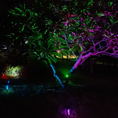 Smiling Shark 7 Colours RGB & Translucent Column 2 LED Beads Outdoor Solar Powered Garden Spotlight -3032