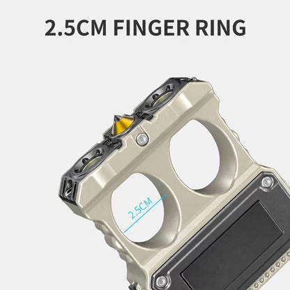 Smiling Shark TIP-156D Tactical Finger Flashlight, 3 Modes, Type-C Rechargeable Rainproof
