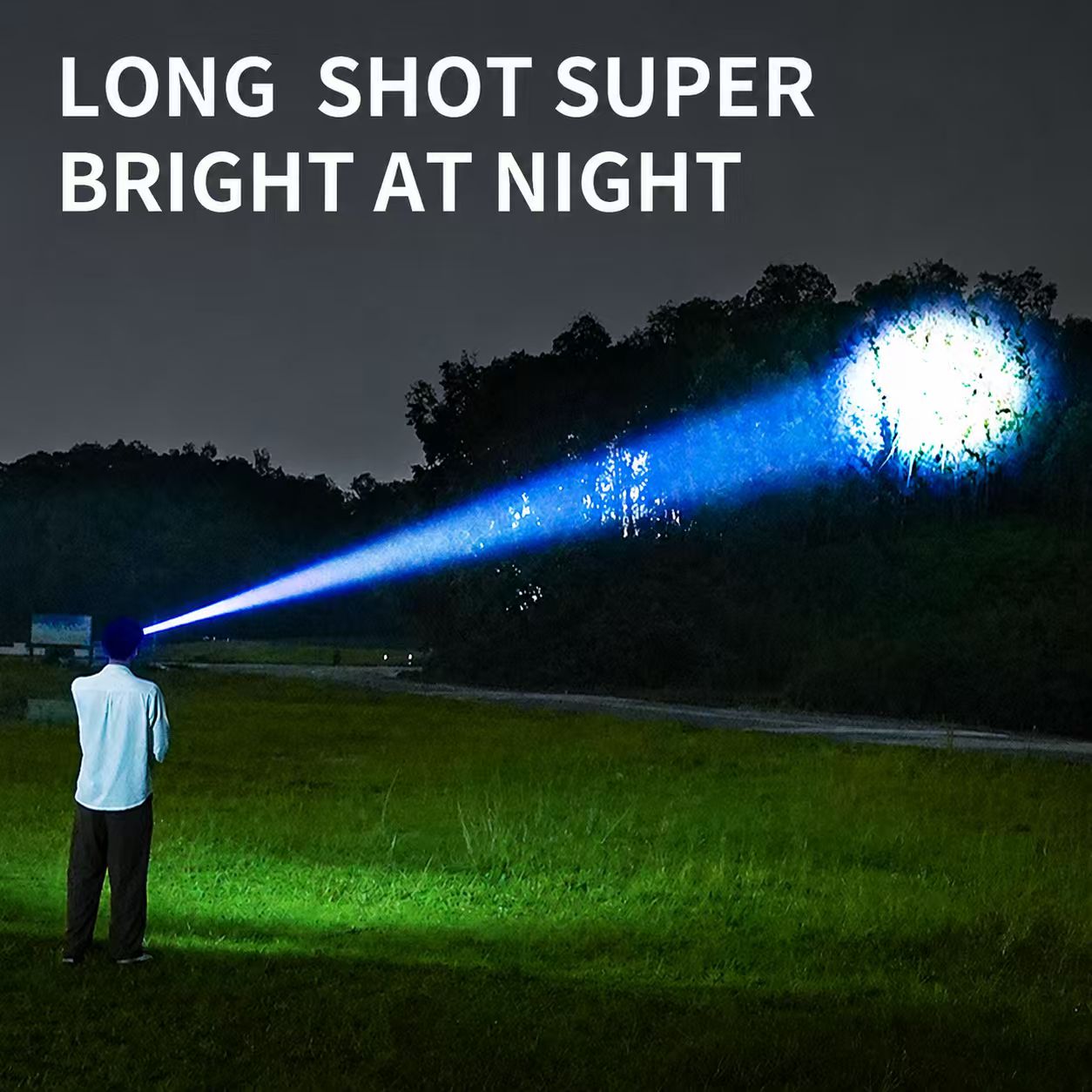 Smiling Shark TD-0262 Super Bright 10000 Lumens LED Rechargeable Headlights COB Floodlight Zoomable Type-C