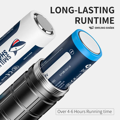 SmilingShark SD7171 Torch light Super Bright M60 6000lm Powerful Flashlight with Power Display 4modes Zoomable Type-C Rechargeable Waterproof for Camping Hiking Household
