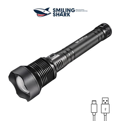 Smiling Shark X92 Super Bright 6000 Lumens Rechargeable Led Torch Flashlight Lighting Torch 10000mAh 15 hours long last