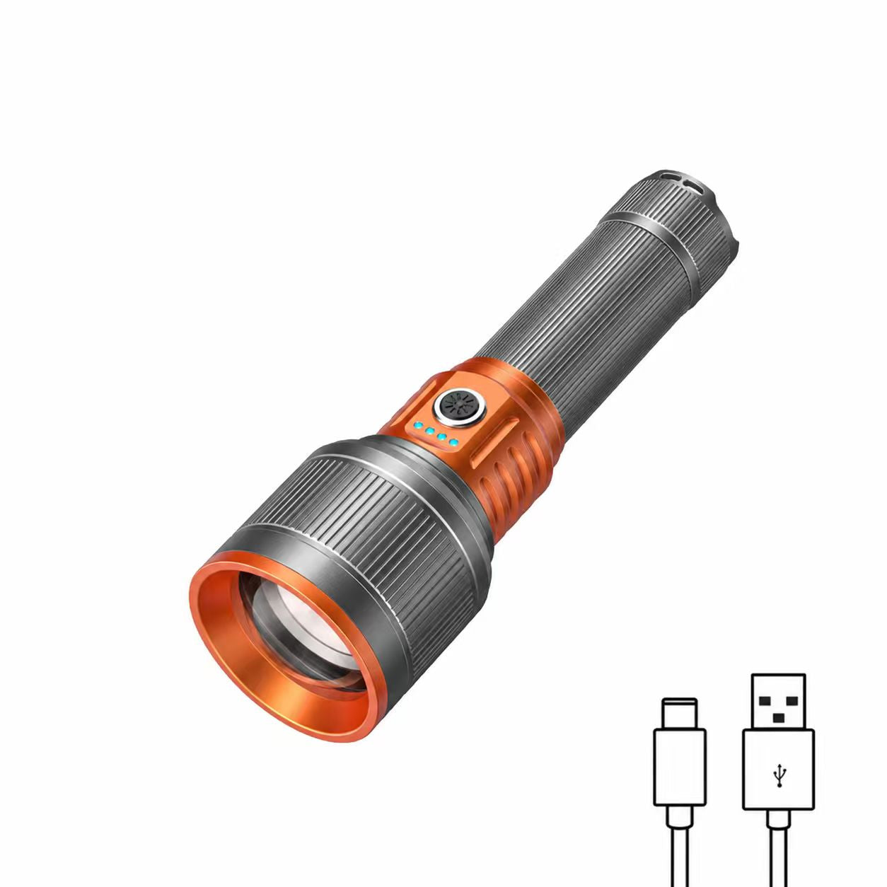 Smiling Shark SD-5410 M80 LED Torch, Zoomable, 5Modes, 5000mAh, Type-C Charge, Power Display