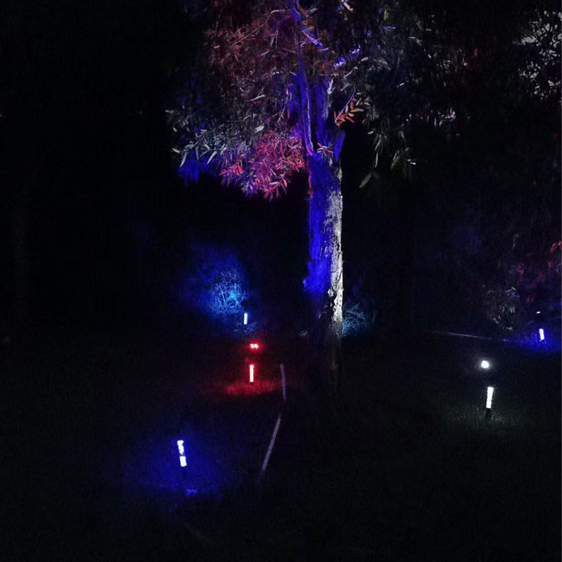Smiling Shark 7 Colours RGB & Translucent Column 2 LED Beads Outdoor Solar Powered Garden Spotlight -3032