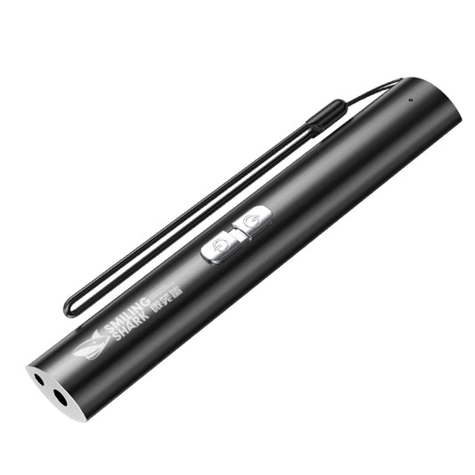 SmilingShark Portable Green & Red Laser Pointer Laser Pen Light Type-C Rechargeable Cat Play Laser Light Pen-313-black