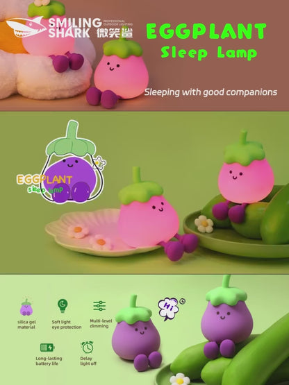 Smiling Baby Eggplant Night Light 3 Modes USB Rechargeable-EP01