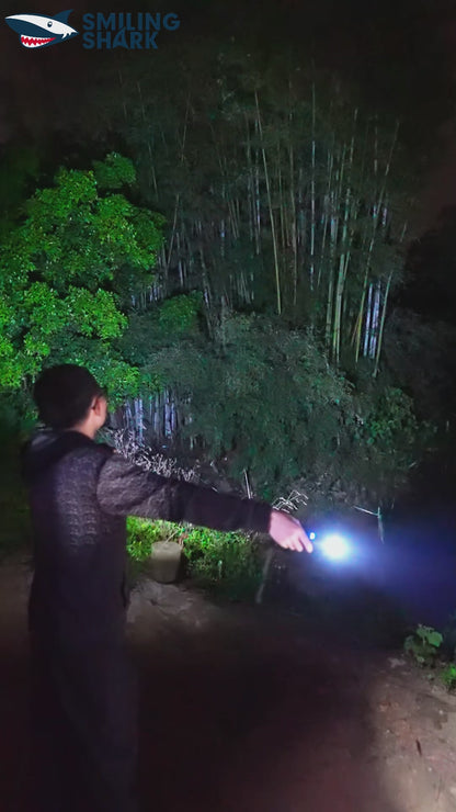 Smiling Shark X71 Super Bright 6000LMS Led Torch 5 Modes Type-C Rechargeable Flashlight Lighting Zoomable Waterproof