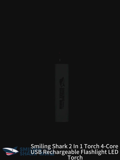 Smiling Shark SD867  Mini 2 In 1 Torch 4-Core USB Rechargeable Flashlight LED Torch High Bright Power bank Function